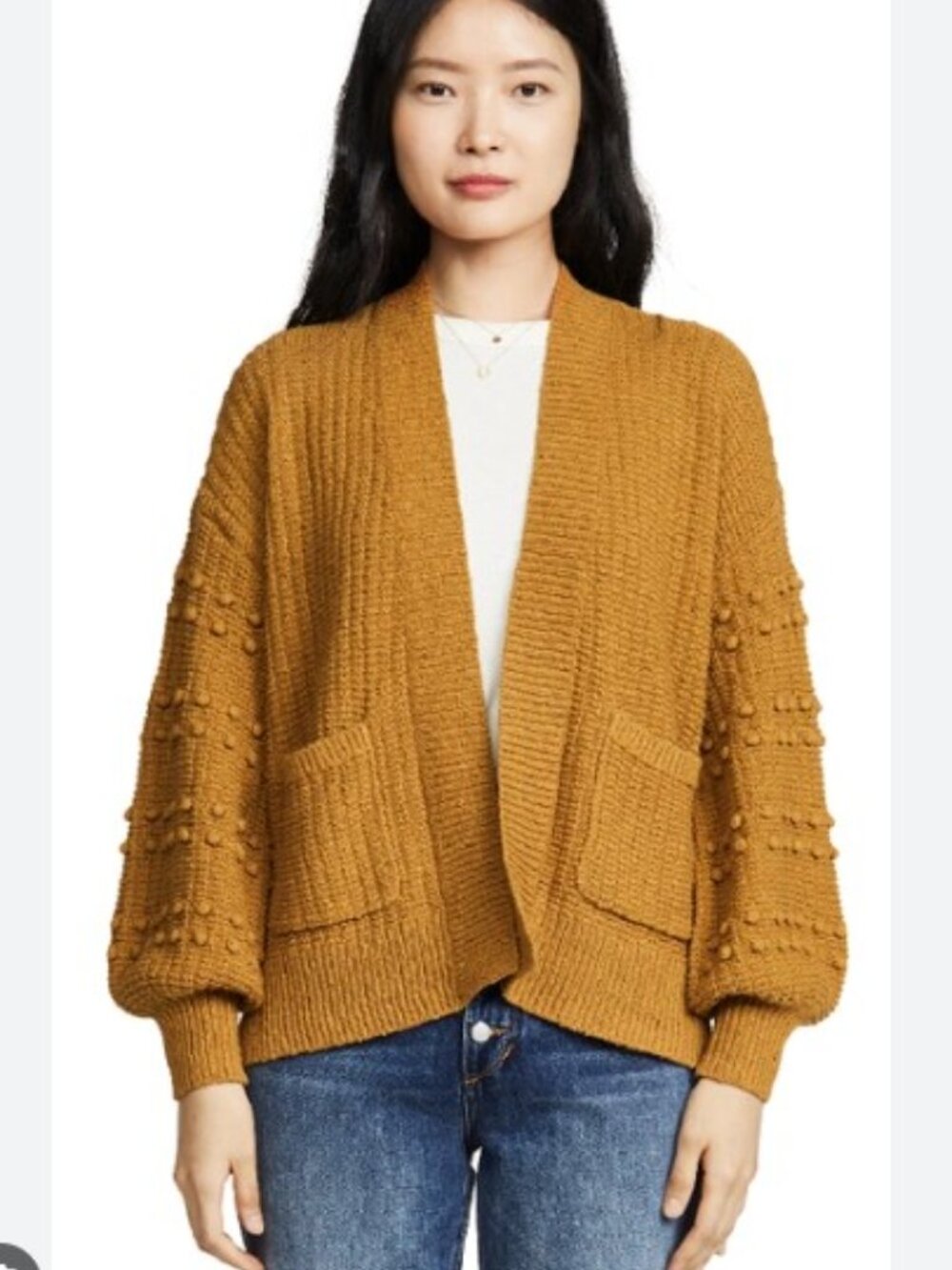 MADEWELL Bobble Oversized Balloon Sleeve Cardigan Sweater. XS run big
